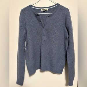 boden fluffy henley pointelle jumper nightshadow blue women’s M